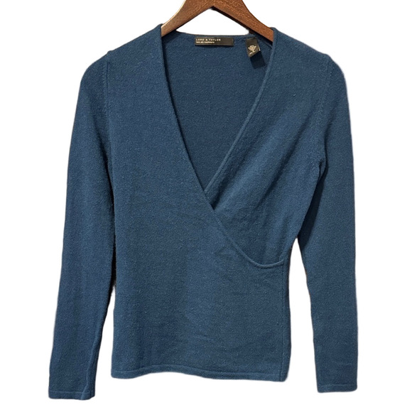 Lord & Taylor V-Neck Crossover 100% Cashmere Sweater Size S - Picture 2 of 3